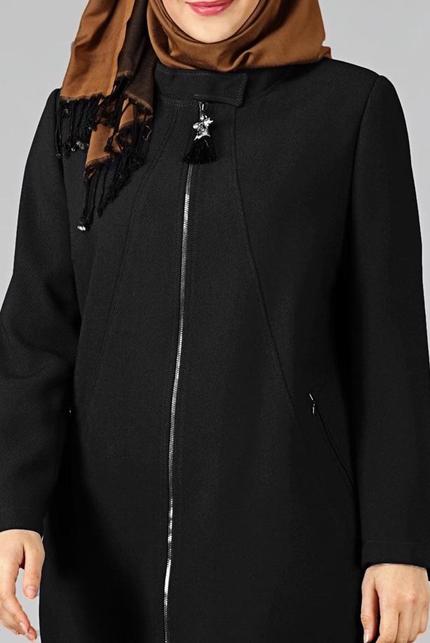 Vêtements hijab NOIR TRENCH-COAT ZIPPÉ 1674  - TRENDTESETTÜR