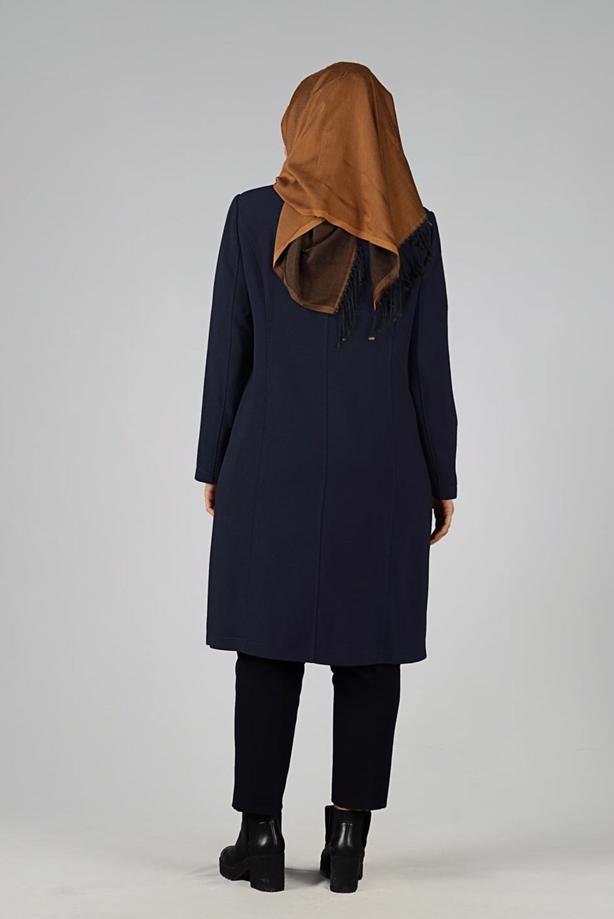Vêtements hijab BLEU MARINE TRENCH-COAT ZIPPÉ 1674  - TRENDTESETTÜR