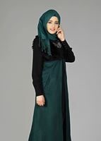 Tesettür giyim YEŞİL KÜRK DETAYLI YELEK 2248 