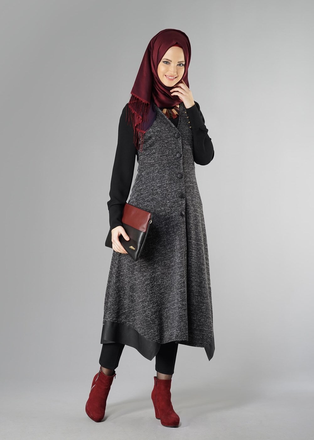 Tesettür giyim SİYAH 6028 YELEK