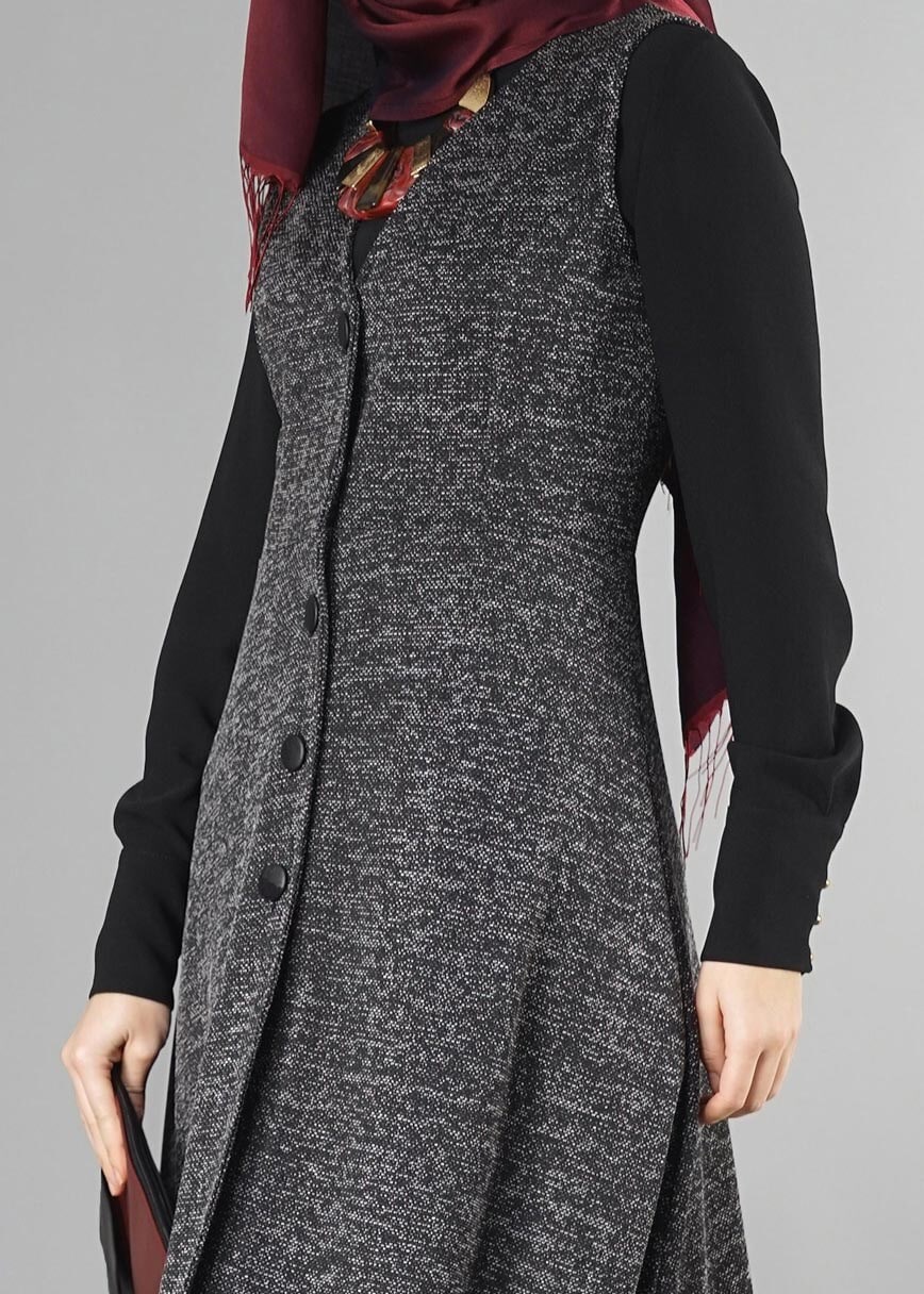 Tesettür giyim SİYAH 6028 YELEK