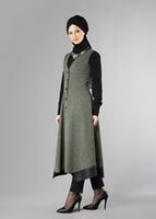 Tesettür giyim YEŞİL 6028 YELEK