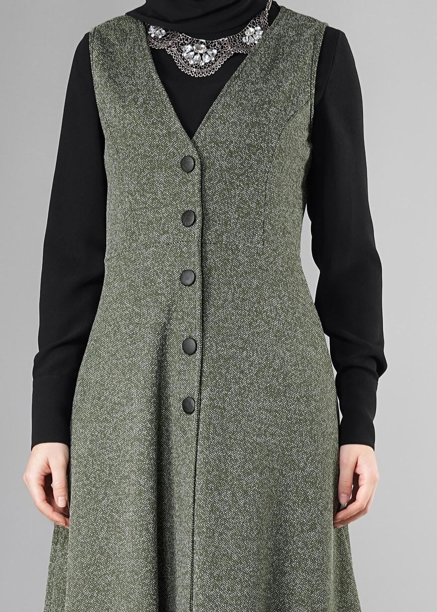 Tesettür giyim YEŞİL 6028 YELEK