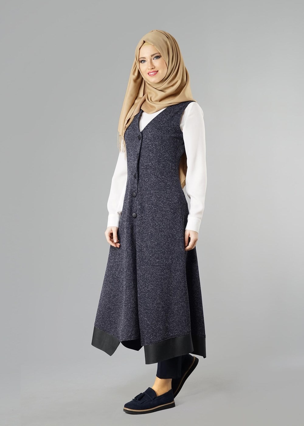 Tesettür giyim LACİVERT 6028 YELEK