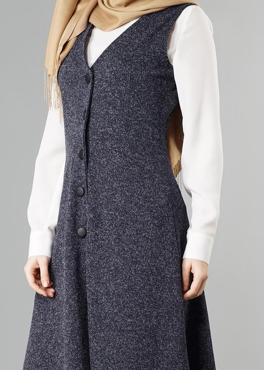 Tesettür giyim LACİVERT 6028 YELEK