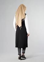 Tesettür giyim SİYAH KRUVAZE YAKA YELEK 0394 