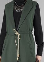 Tesettür giyim HAKİ KRUVAZE YAKA YELEK 0394 