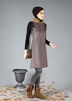 Tesettür giyim VİZON 921 YELEK 