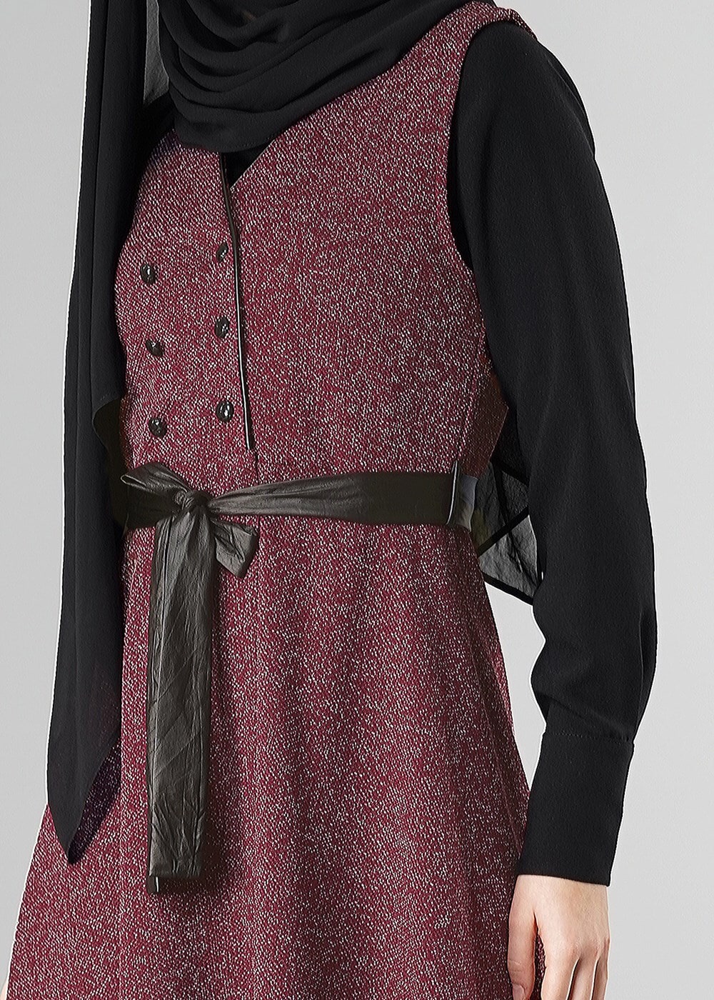 Tesettür giyim BORDO 1048 YELEK