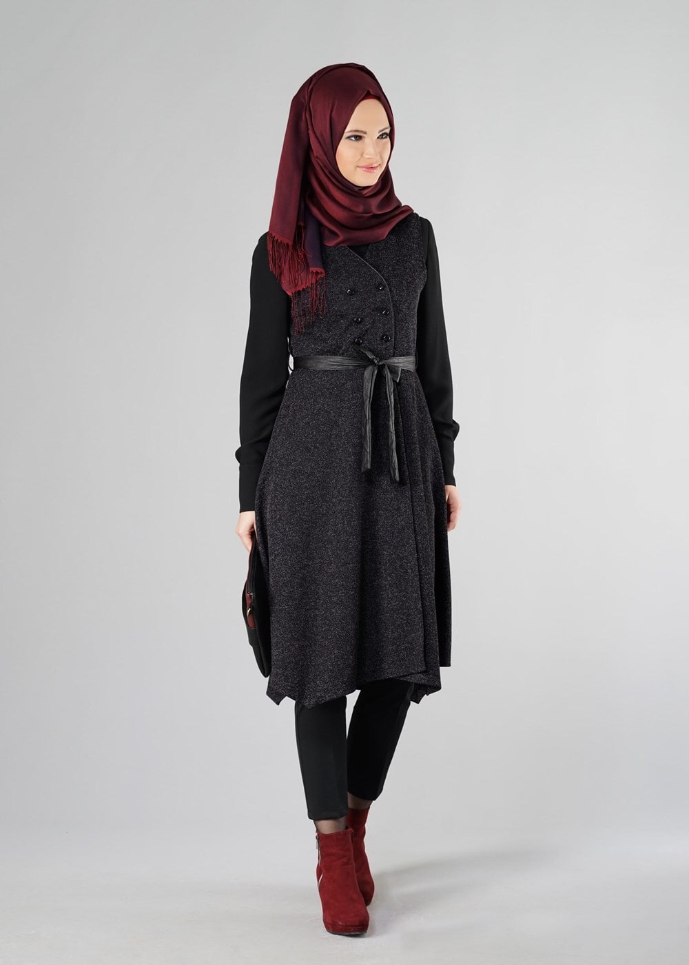 Tesettür giyim KAHVE 1048 YELEK