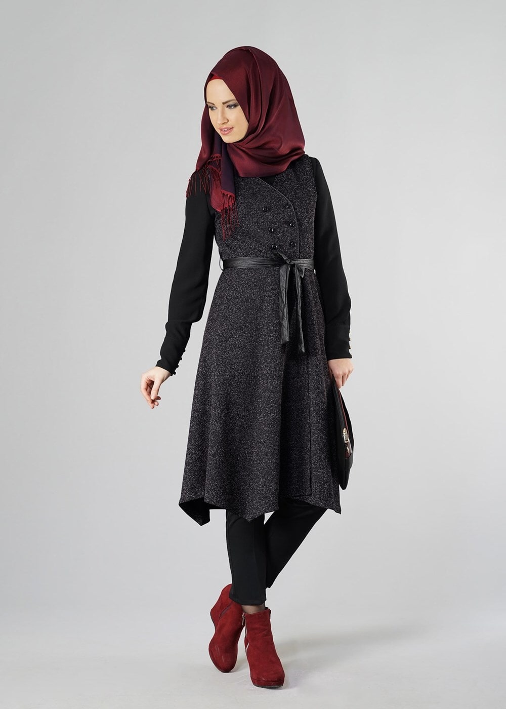 Tesettür giyim KAHVE 1048 YELEK