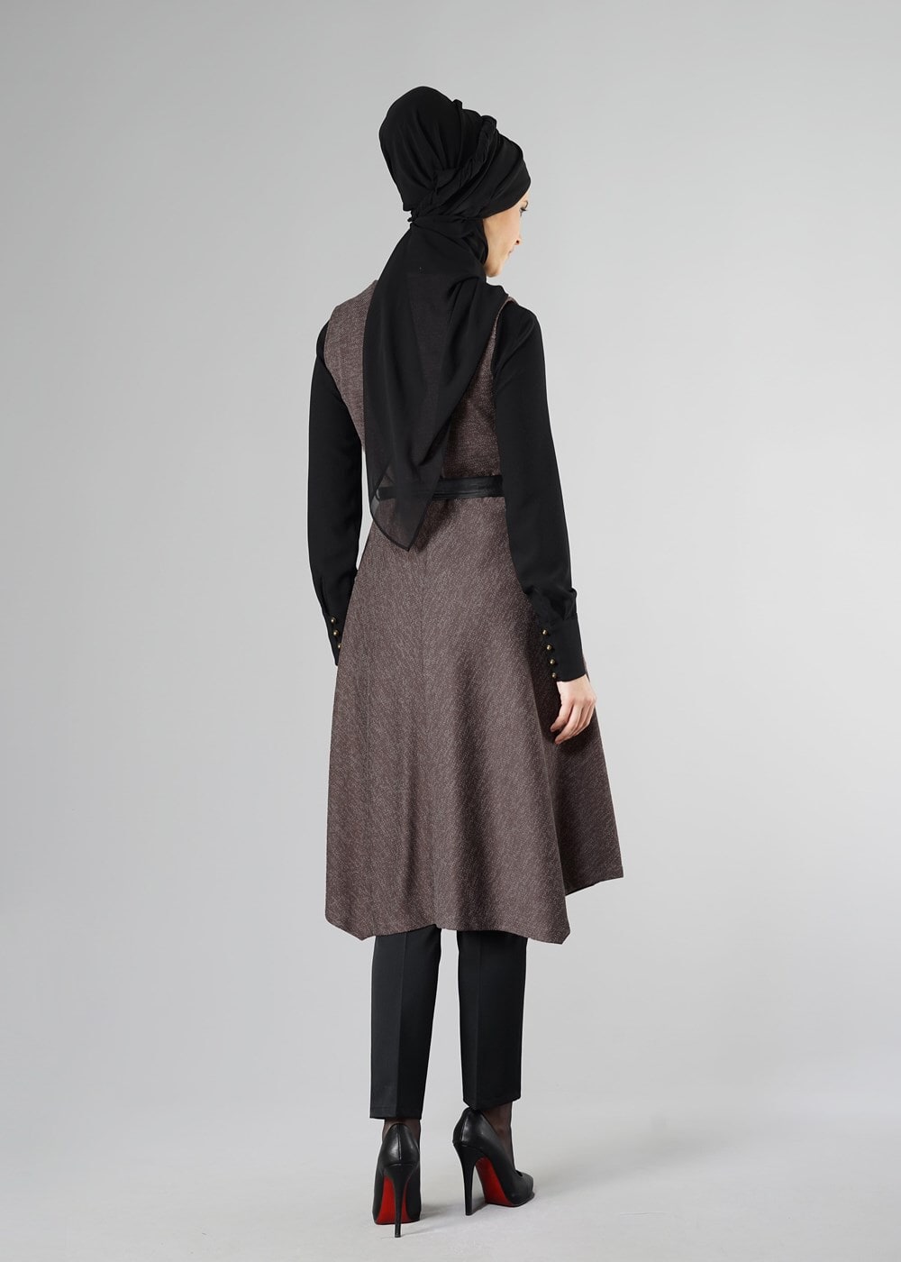 Tesettür giyim VİZON 1048 YELEK