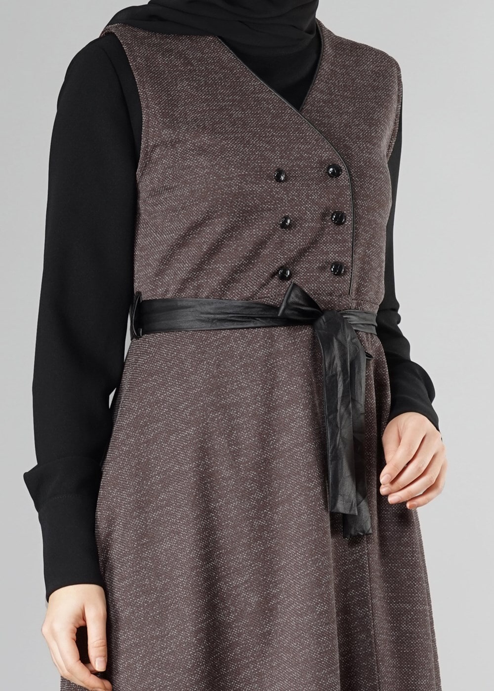 Tesettür giyim VİZON 1048 YELEK