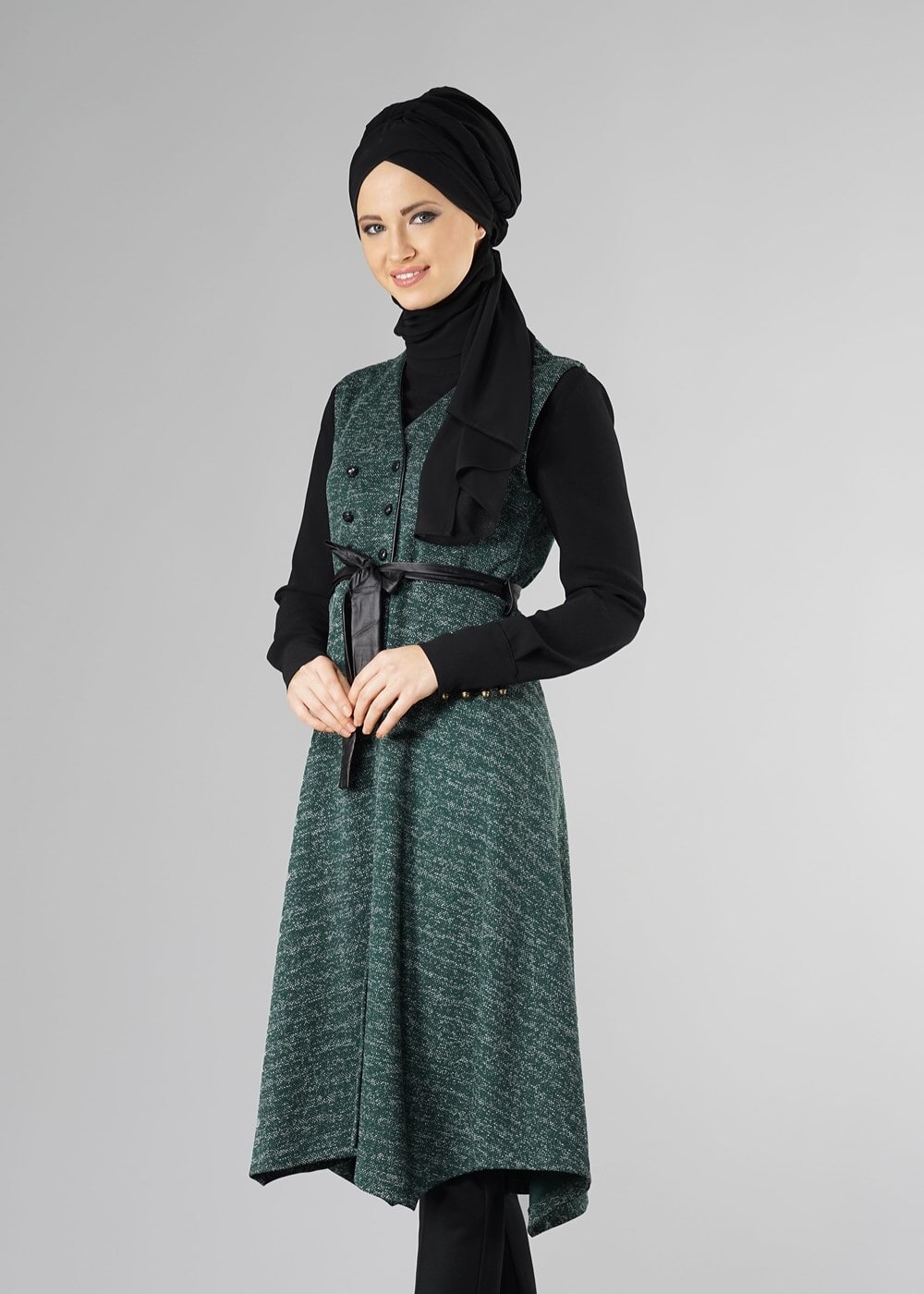 Tesettür giyim YEŞİL 1048 YELEK