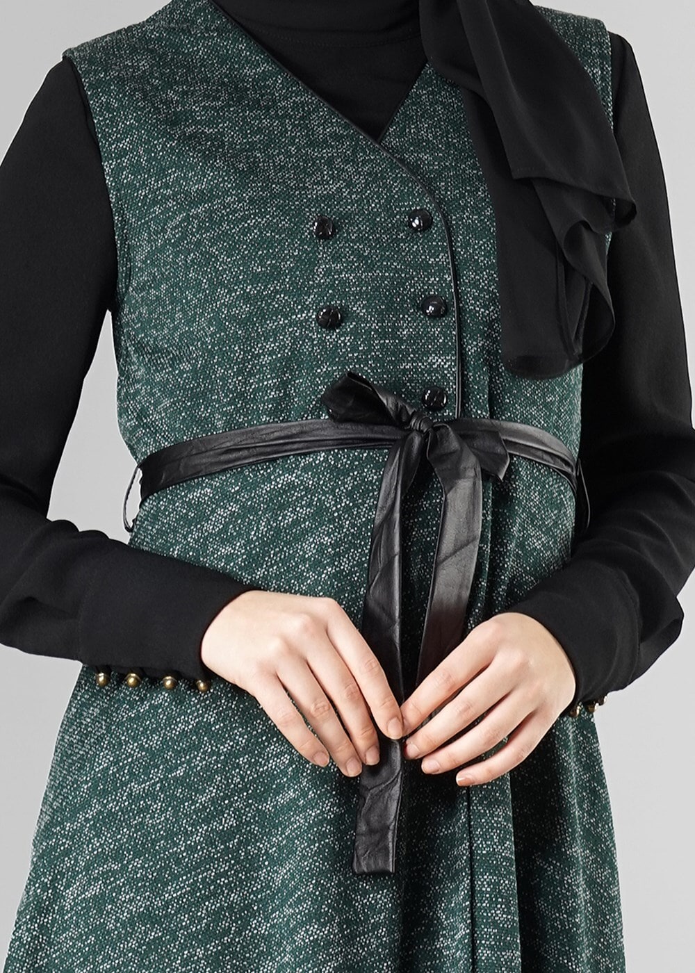 Tesettür giyim YEŞİL 1048 YELEK