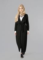Vêtements hijab NOIR GILET AVEC CEINTURE 3375