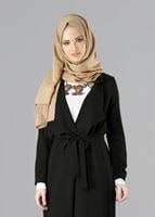 Vêtements hijab NOIR GILET AVEC CEINTURE 3375