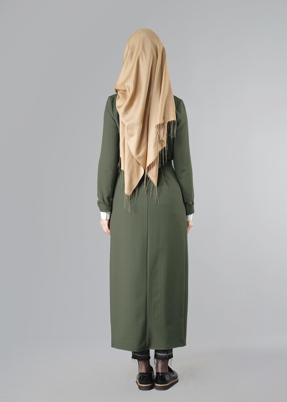 Hijab clothing KHAKI BELTED VEST 3375