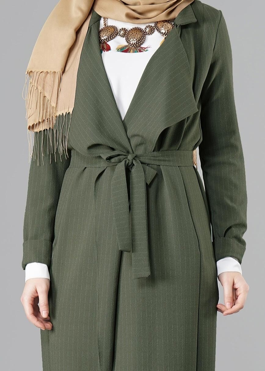 Hijab clothing KHAKI BELTED VEST 3375