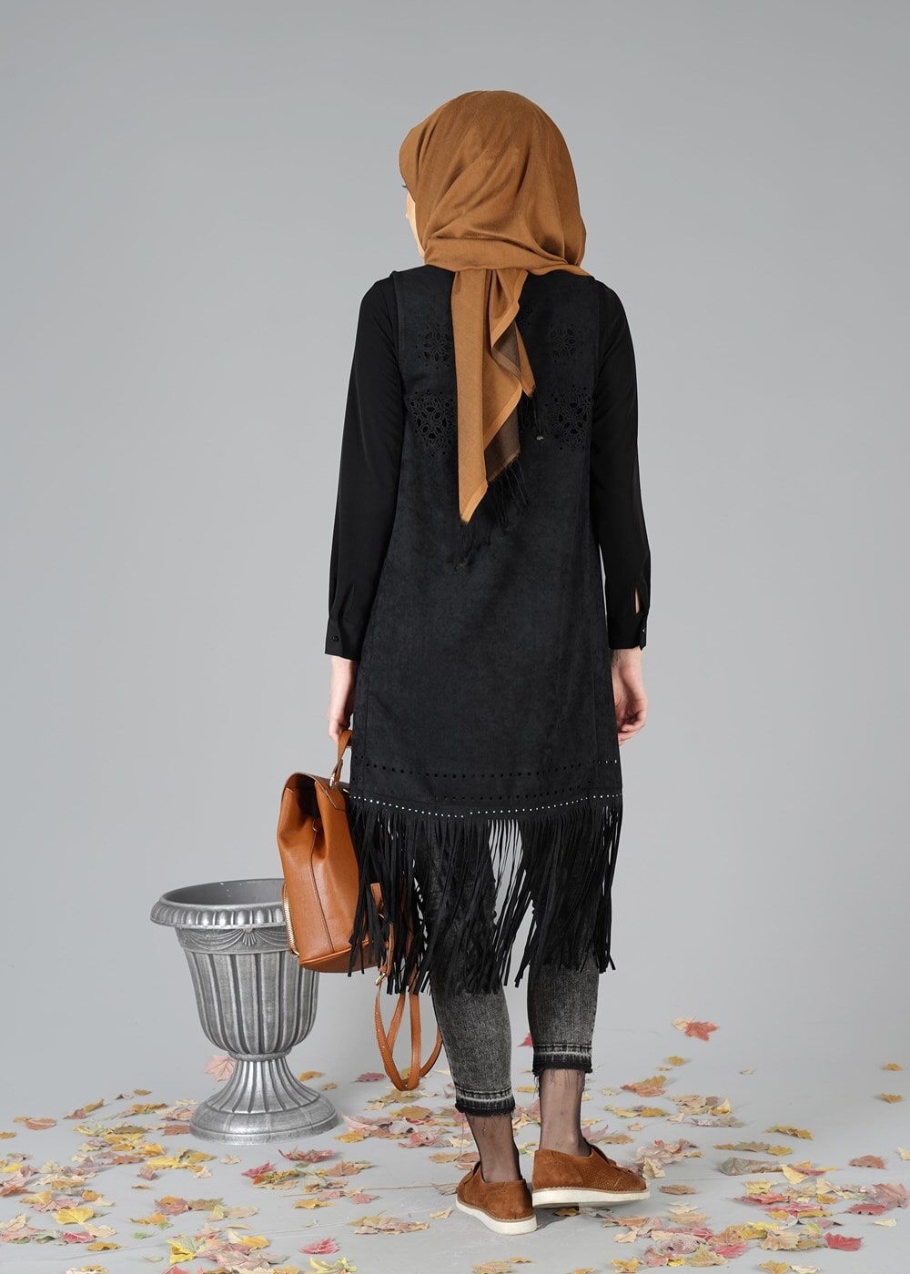 Tesettür giyim SİYAH 4829 YELEK