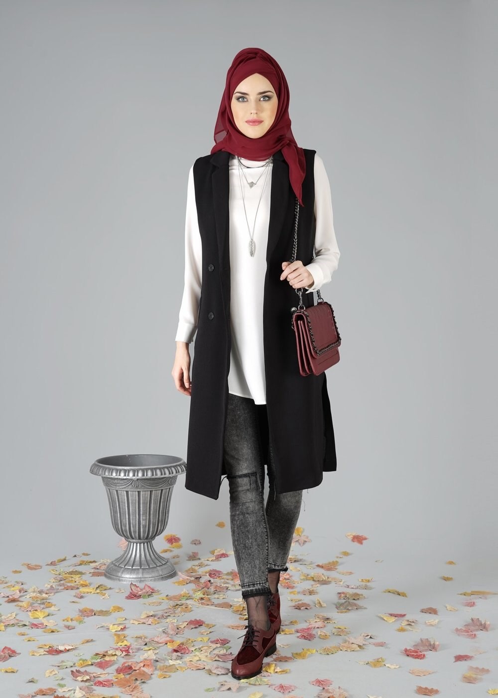 Tesettür giyim SİYAH 4938 YELEK