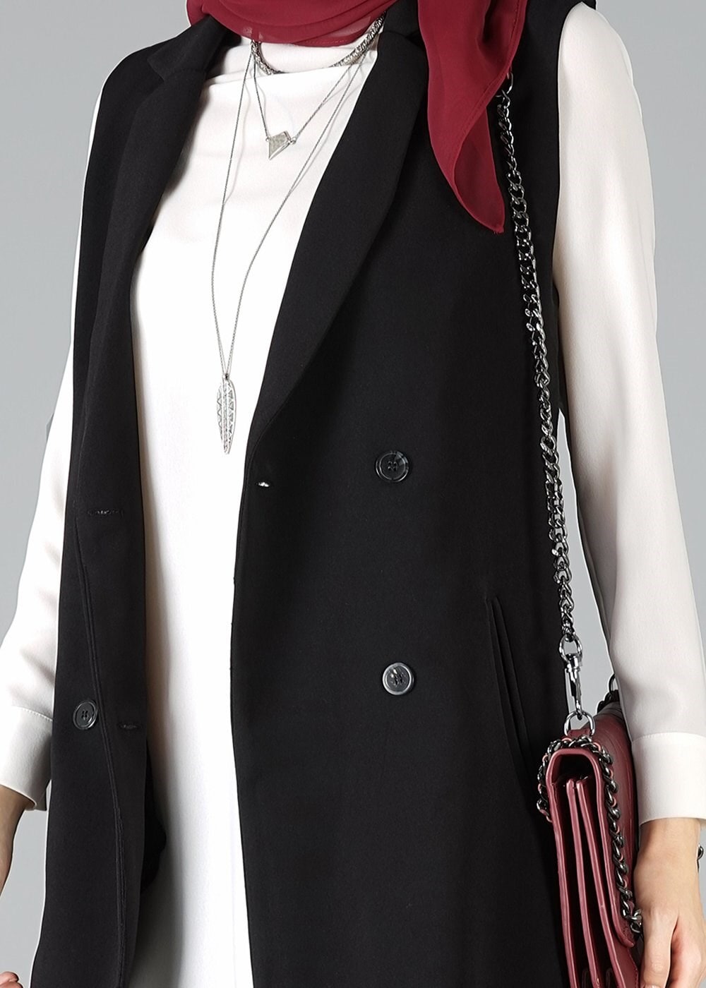 Tesettür giyim SİYAH 4938 YELEK