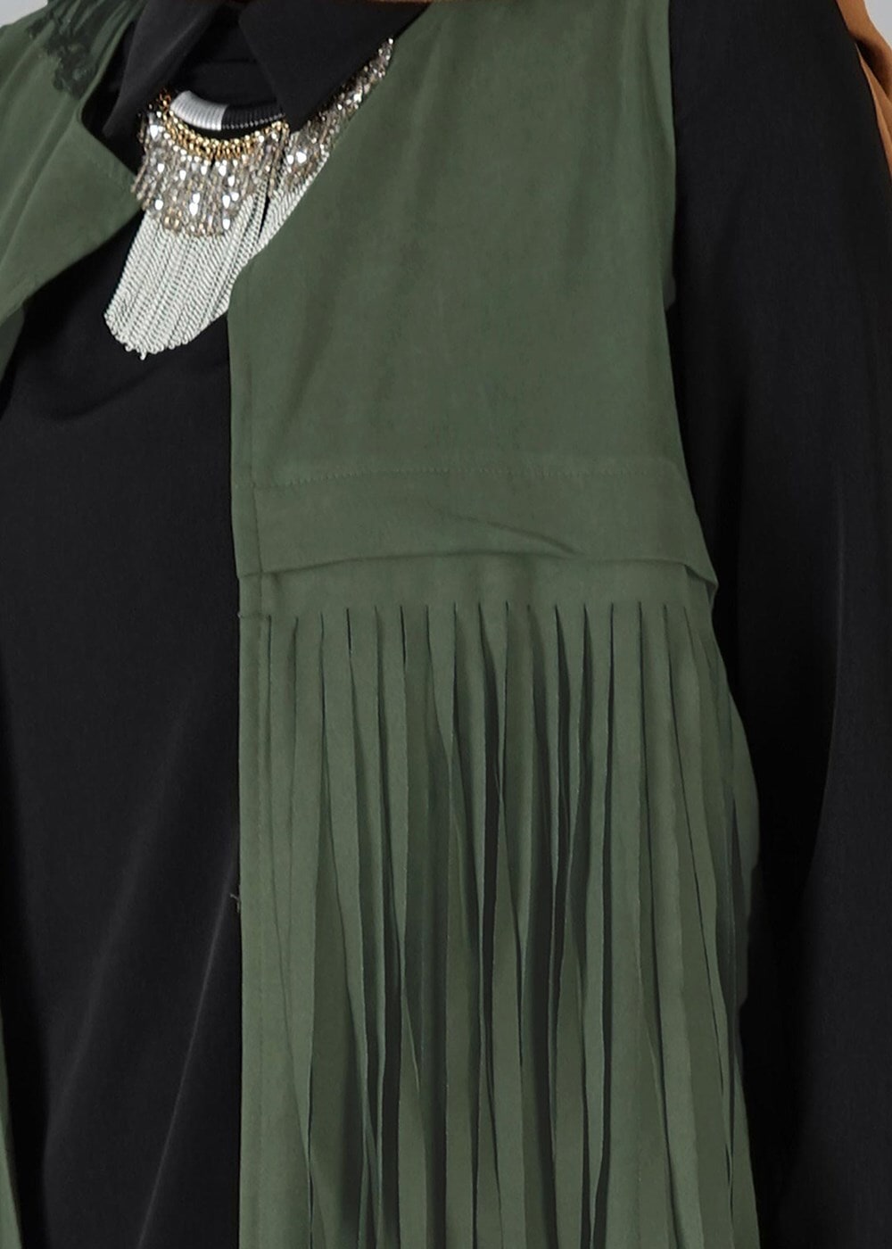 Tesettür giyim HAKİ 5938 YELEK