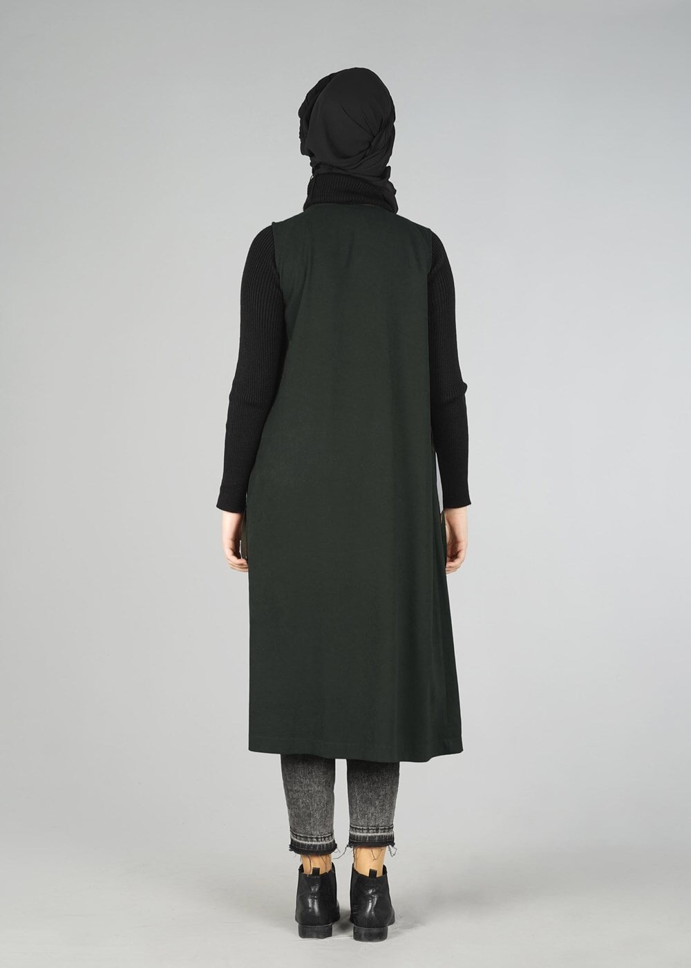 Tesettür giyim HAKİ 5938 YELEK