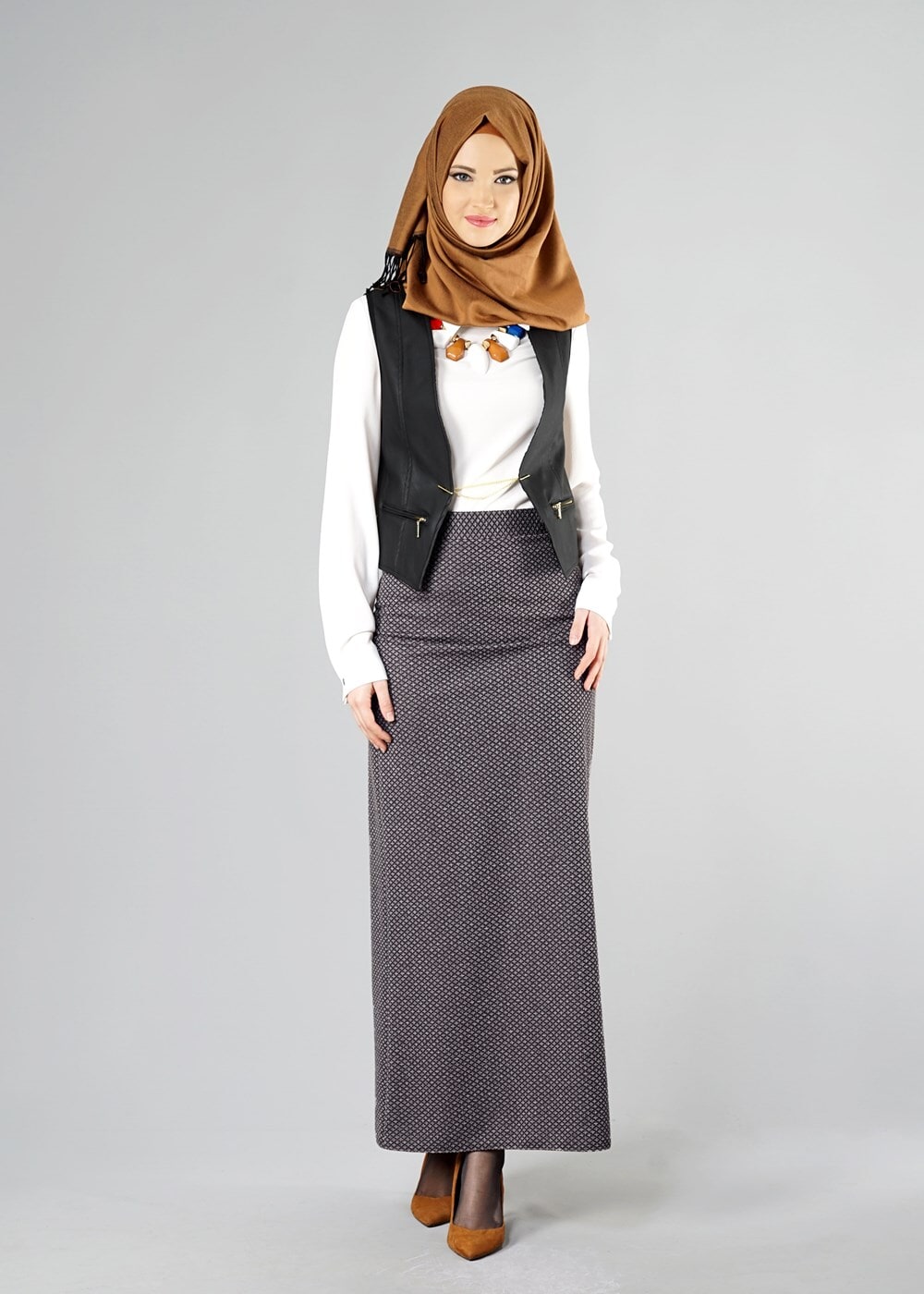 Tesettür giyim SİYAH 6418 YELEK