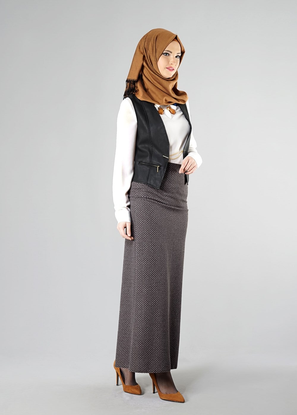 Tesettür giyim SİYAH 6418 YELEK