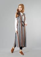Hijab clothing GREY ETHNIC PATTERNED VEST 7838