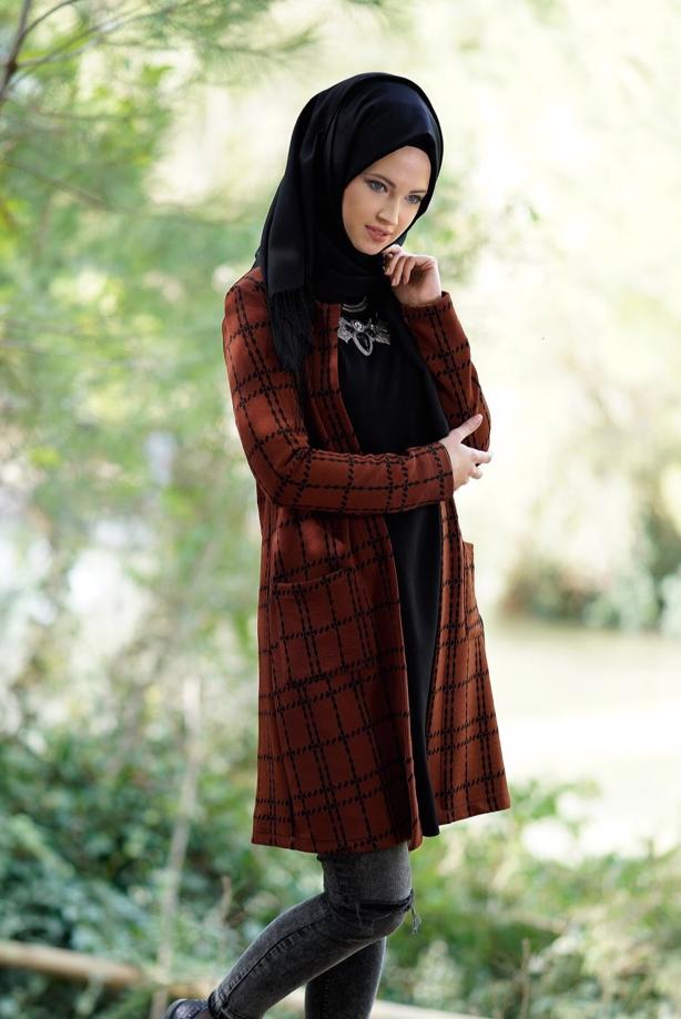 Vêtements hijab  CHECK KNIT CARDIGAN 9257  - TRENDTESETTÜR