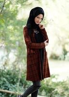 Vêtements hijab TABA GILET MAILLE À CARREAUX 9257 