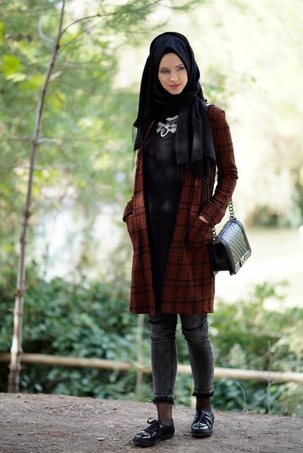 Vêtements hijab  CHECK KNIT CARDIGAN 9257  - TRENDTESETTÜR
