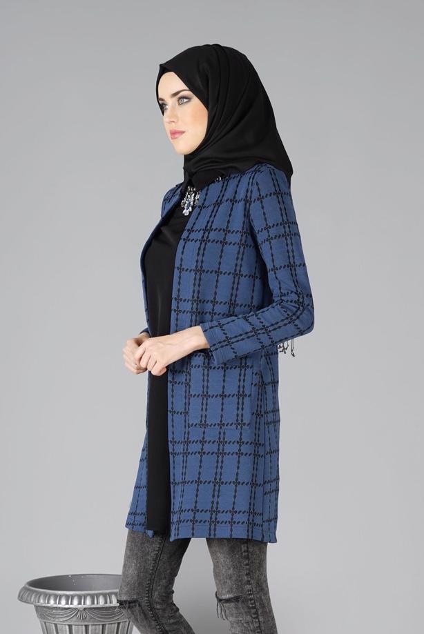 Vêtements hijab  CHECK KNIT CARDIGAN 9257  - TRENDTESETTÜR