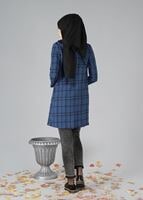 Hijab clothing NAVY BLUE CHECK KNIT CARDIGAN 9257 