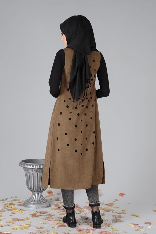 Vêtements hijab  EMBELLISHED SUEDE VEST 9528  - TRENDTESETTÜR