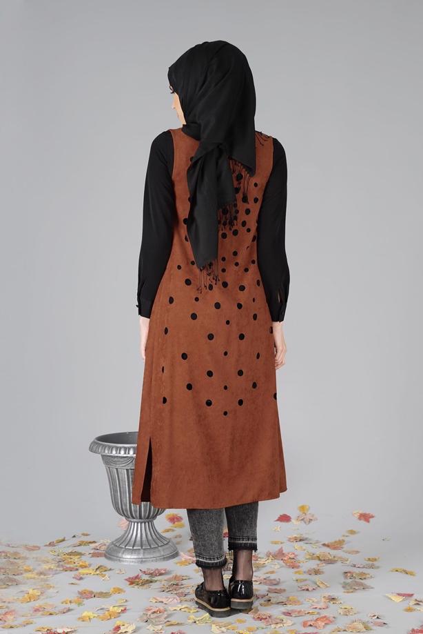 Vêtements hijab  EMBELLISHED SUEDE VEST 9528  - TRENDTESETTÜR