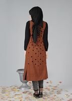 Vêtements hijab BRUN GILET EN DAIM À EMBELI 9528 