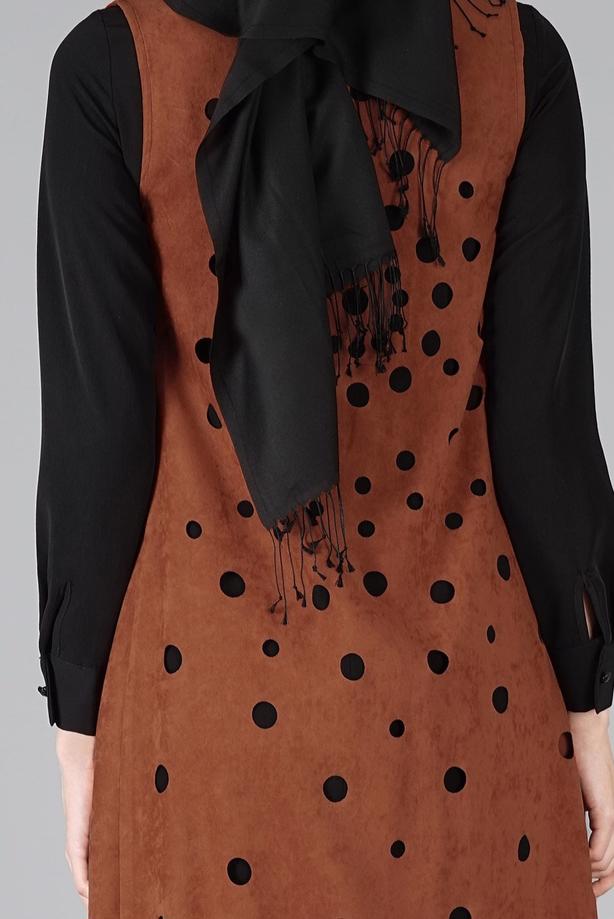 Vêtements hijab  EMBELLISHED SUEDE VEST 9528  - TRENDTESETTÜR