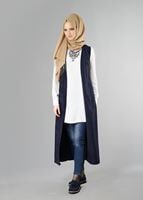 Vêtements hijab BLEU MARINE GILET EN DAIM À EMBELI 9528 