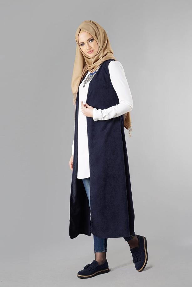 Vêtements hijab  EMBELLISHED SUEDE VEST 9528  - TRENDTESETTÜR