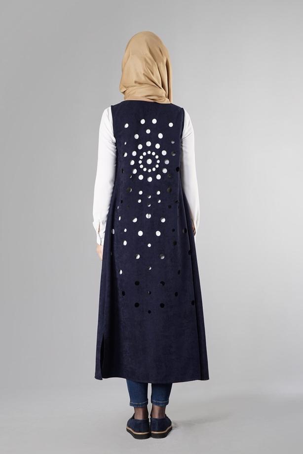 Vêtements hijab  EMBELLISHED SUEDE VEST 9528  - TRENDTESETTÜR