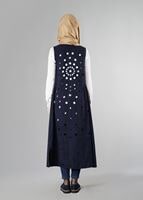 Vêtements hijab BLEU MARINE GILET EN DAIM À EMBELI 9528 