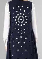 Vêtements hijab BLEU MARINE GILET EN DAIM À EMBELI 9528 