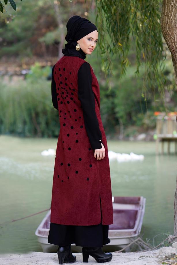 Vêtements hijab  EMBELLISHED SUEDE VEST 9528  - TRENDTESETTÜR