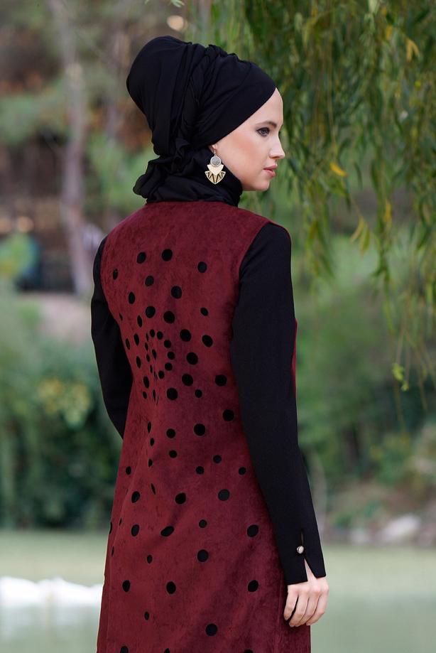 Vêtements hijab  EMBELLISHED SUEDE VEST 9528  - TRENDTESETTÜR