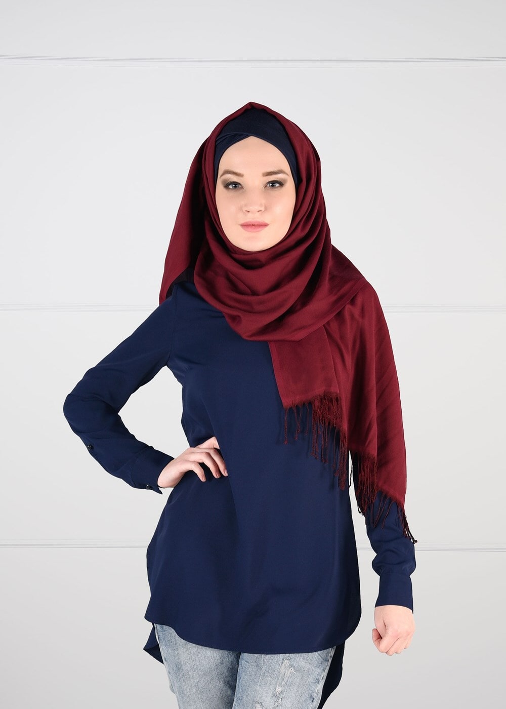 Tesettür giyim LACİVERT T 4920 6277 Tesettür Tunik-Alv Fashion