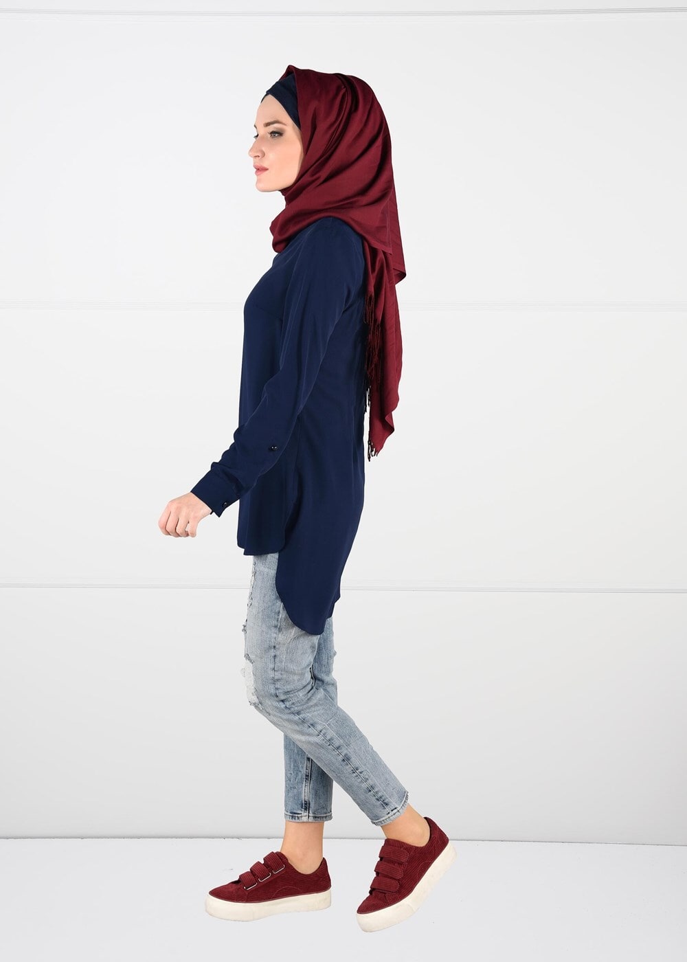 Tesettür giyim LACİVERT T 4920 6277 Tesettür Tunik-Alv Fashion