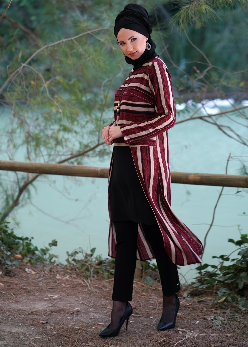 Tesettür giyim BORDO 1287 TUNİK